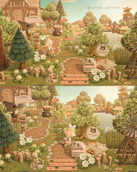 Animal Crossing Natural Entrance, Acnh Forest Designs Entrance, Woodland Animal Crossing Island, Animal Crossing Magical Forest, Animal Crossing Forestcore Entrance, Animal Crossing Naturecore, Acnh Forestcore Entrance, Acnh Forest Entrance, Acnh Naturecore