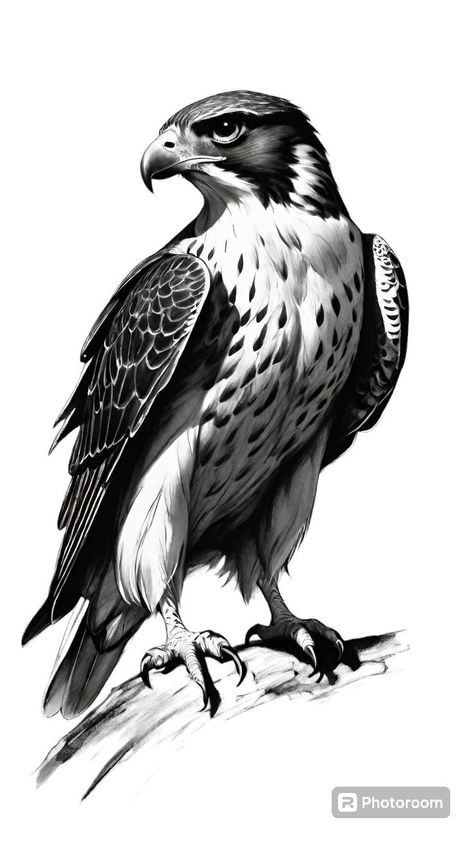 Hawk Bird Tattoo, Eagle Drawing Sketches, Eagle Art Draw, Falcon Tattoo Design, Falken Tattoo, Falcon Sketch, Hawk Tattoo Design, Hawk Drawing, Redtail Hawk