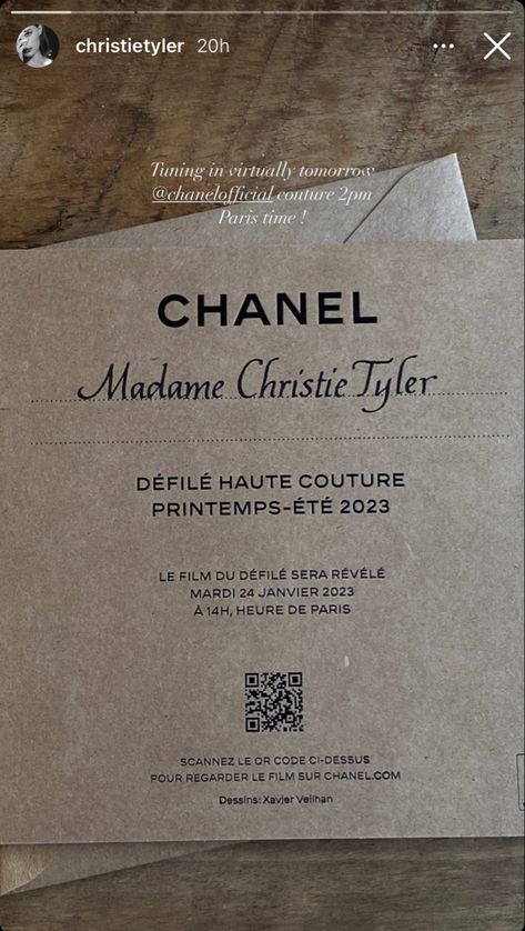 christietyler // Chanel Fashion Invitation, Hang Tag Design, Voucher Design, Chanel Inspired, Typography Layout, Notes Design, Studying Inspo, Canva Design, Study Inspiration