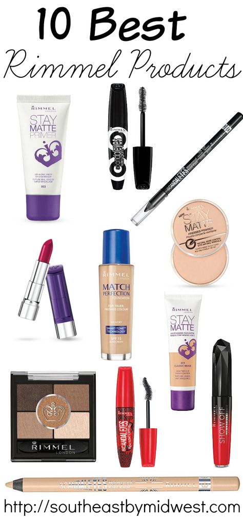 10 of the Best Rimmel Products Rimmel Makeup, Make Up Designs, Candy Makeup, Best Drugstore Makeup, Elf Makeup, Rimmel London, Makeup Must Haves, Beauty Products Drugstore, Makeup For Beginners