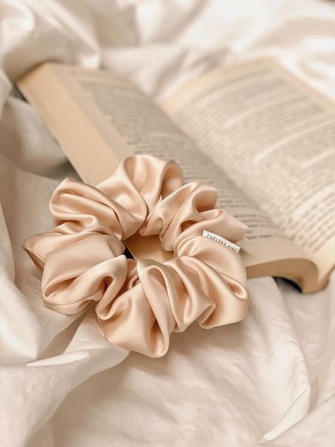 Diy Hair Scrunchies, Better Job, Handmade Scrunchie, Cream Aesthetic, Instagram Feed Ideas, Beige Aesthetic, Gowns Of Elegance, Diy Hair Accessories, Fabric Projects