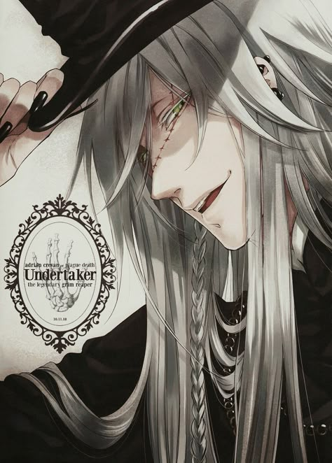 Undertaker Black Butler, Black Butler Undertaker, Dark Alice In Wonderland, Black Butler 3, Alice In Wonderland Theme, Black Butler Anime, Black Butler Kuroshitsuji, Butler Anime, Handsome Anime Guys