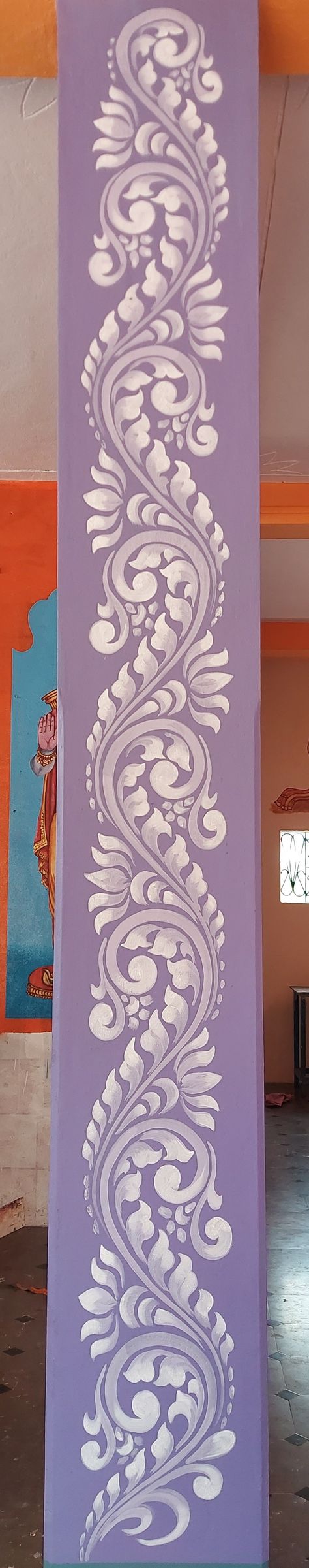 Kalka Design Drawing, Alpona Design On Wall, Border Kolka Design, Wall Alpona Design, Tanjore Painting Border Designs, Line Alpona Design, Pattachitra Border Design, Alpona Border Design, Alpana Designs Bengali Border