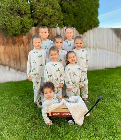 Happy Thursday friends 🤍 I had these matching outfits for them for since January! Before baby brother’s arrival. 🥹 He’s almost 6 months now and we finally got around to wearing them 😁. #matching #6girls #2boys #8kids #familyof10 #thepopovichfamily #babybrother #beets #radfly Before Baby, Baby Brother, Happy Thursday, Matching Outfits, Beets, 6 Months, How To Wear, Quick Saves