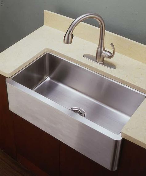 taking care of a stainless steel sink | keeping a kitchen sink shiny | kitchen cleaning tips Stainless Apron Sink, Kitchen Sink Remodel, Replacing Kitchen Countertops, Apron Front Kitchen Sink, Sinks Kitchen Stainless, Apron Sink Kitchen, Steel Kitchen Sink, New Kitchen Cabinets, Farm Sink