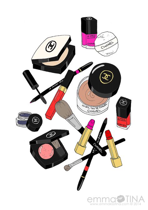 emmakisstina: Chanel Makeup Haul Makeup Illustration, Makeup Drawing, Makeup Haul, Chanel Makeup, Beauty Illustration, Fashion Art Illustration, Beauty Life, Makeup Eyeliner, Makeup Videos