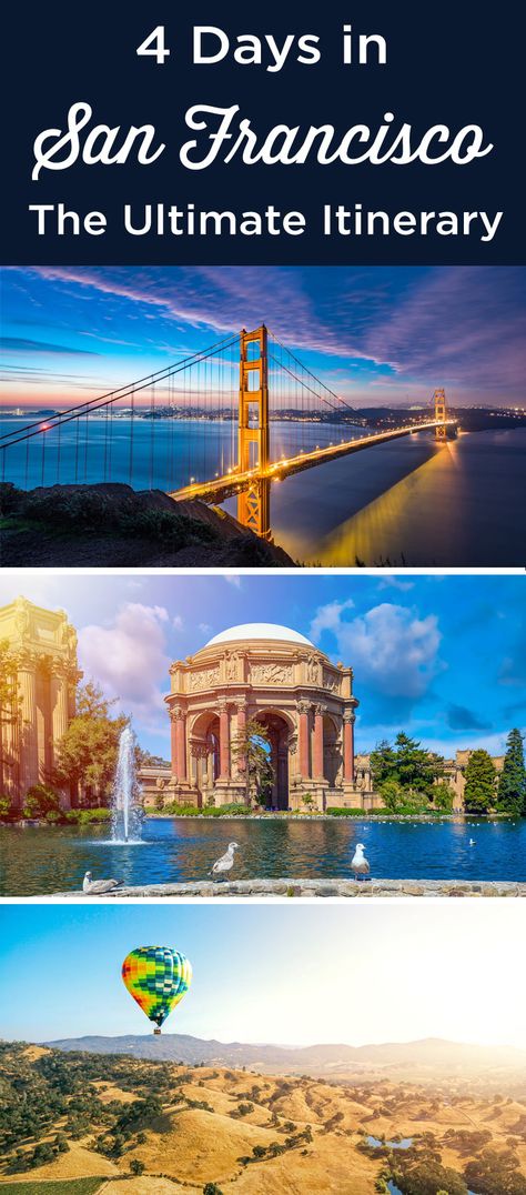 4 Days in San Francisco: An EPIC Itinerary (First Time Visit) Weekend In San Francisco, Muir Woods National Monument, California Academy Of Sciences, 3 Days Trip, Visit San Francisco, Alcatraz Island, Lombard Street, Sonoma Valley, San Francisco Museums