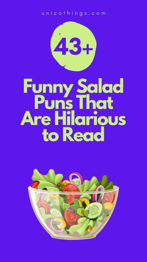 Craving a healthy dose of laughter? Check out these funny salad puns that will add a pinch of humour to your day 🥬 Salad Puns, I Love You Puns, Funny Salad, Witty Comebacks, Best Salad, Funny Puns, Puns, To Read, Salad