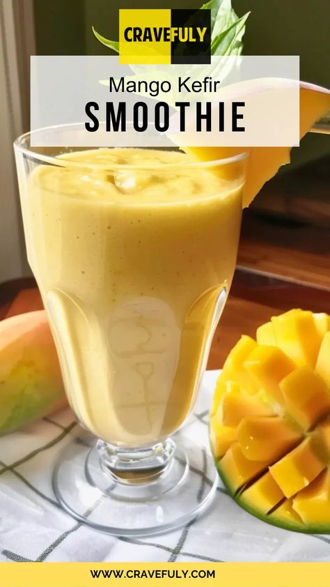 Mango Kefir Smoothie – Cravefuly Mango Kefir Smoothie, Kefir Smoothie Recipes, Kefir Smoothie, Mango Chunks, Stevia Extract, Nutritional Value, Smoothie Recipe, Kefir, Stevia