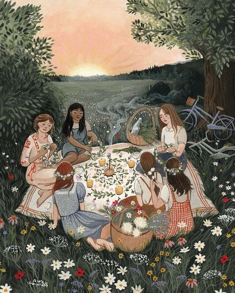 Robin Pieterse on Instagram: “Tomorrow is the longest day of the year. The summer solstice🌞 I’m packing my picnic basket and making flower crowns with my children for��…” Naive Art, Summer Solstice, Art And Illustration, Giclee Art, Giclee Art Print, Aesthetic Pictures, Art Inspo, Size 20, Beautiful Art