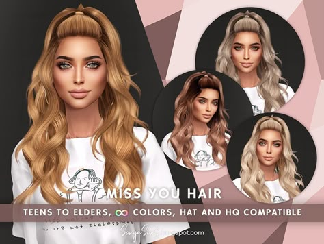 Sims 4 Wedding Dress, Sims 4 Hairstyles, Sea Hair, Sim4 Cc, 4 Hairstyles, Hollywood Curls, Curled Ponytail, Ts4 Hair, Sims Finds