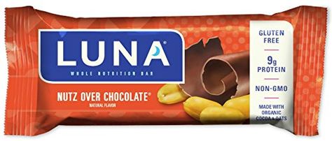 LUNA BAR  Gluten Free Bar  Nutz Over Chocolate  169 Ounce Snack Bar 15 Count ** Check this awesome product by going to the link at the image. Gluten Free Snack Bars, Luna Bar, Roasted Soybeans, Luna Bars, Best Protein Bars, Gluten Free Bars, Gluten Free Protein, Nutritional Snacks, Clif Bars