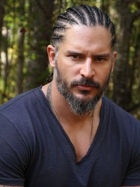 Joe Manganiello, Mens Braids, Mens Braids Hairstyles, Man Bun, Corte De Cabelo Masculino, Cornrows Braids, Long Hair Styles Men, Hair And Beard Styles, Beard Styles