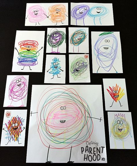 I'm NOT Just a Scribble - Scribble Art © Capturing Parenthood Not Just A Scribble Art Lesson, Not Just A Scribble, Diane Alber, Line Art Projects, Pre K Worksheets, Kindergarten Art Lessons, Kindergarten Art Projects, Scribble Art, Elementary Art Projects