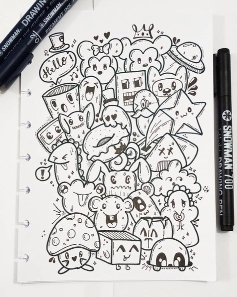 Doodle Art ( #2 ) Coloring Pages Aesthetic, Doodle Monster, Doddle Art, Doodle Characters, Graffiti Doodles, Posca Art, Doodle Inspiration, Doodle Coloring, Easy Doodle Art