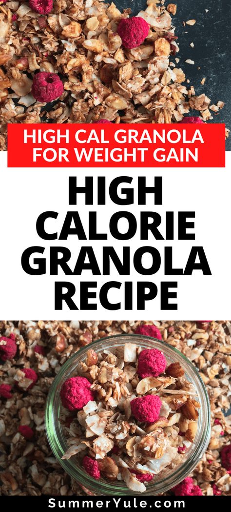 Get the best high calorie granola for weight gain recipe, as well as tips on how to eat granola for weight gain. High Calorie Low Volume Foods, High Calorie Gluten Free Meals, 3000 Calorie Meal Plan Weight Gain Diet, High Calorie Vegan Meals, High Calorie Meals Weight Gain For Women, Low Calorie Granola, Granola Calories, High Calorie Snacks, Healthy Weight Gain Foods