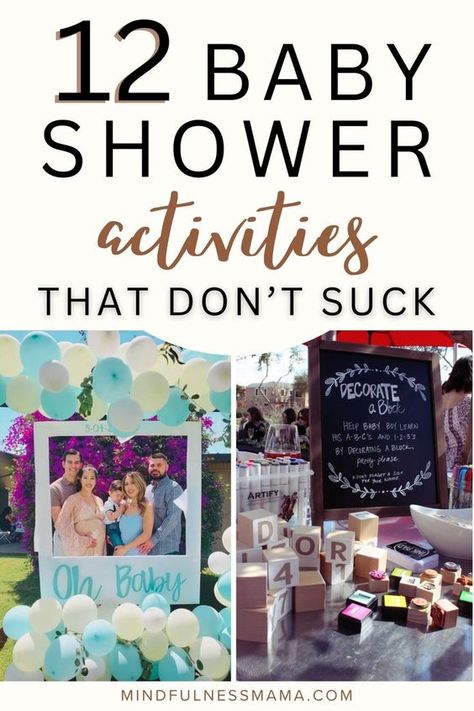 12 Unique Baby Shower Activities That Aren't Games - Mindfulness Mama Sip And See Game Ideas, Baby Shower Arts And Crafts Activities, Baby Shower Crafts For Guests, Baby Shower Gamea, Baby Shower Craft Ideas, Shower Activities, Baby Shower Games Unique, Making Predictions, Cheap Baby Shower