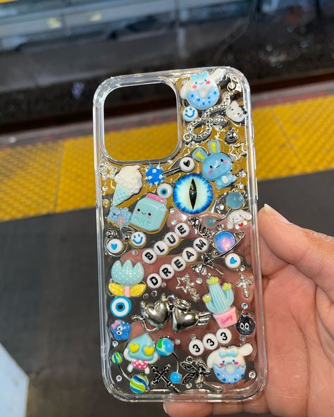 How it started VS. How it’s going ! 🤣☺️. CLICK THE LINK IN MY BIO TO SHOP PREMADE JUNK CASES!!! This junk phone case lets you unleash your inner Maximalist with customizable whimsy and quick production and shipping (no waiting here!). Upgrade your phone game with this Junk phone case! 📱 Protects your phone while adding a unique, playful touch. Stand out from the crowd and show off your quirky personality. (Bonus: doubles as a conversation starter!) . . . . . . #nails #nailart #nailsofins... Starter Nails, Phone Games, Blue Dream, Phone Case, Iphone, Blue, Design