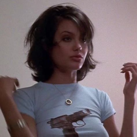 Angelina Jolie in ‘Mojave Moon’ ‘96 Angelina Jolie Short Hair, Mojave Moon, Angelina Jolie Hair, How To Cut Your Own Hair, Really Short Hair, Hair Tutorials Easy, Haircuts For Long Hair, Short Hair Haircuts, Cut My Hair