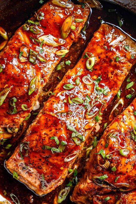 Fillets Recipes, Salmon Recipe Pan, Balsamic Salmon, Pureed Diet, Fillet Recipes, Pickled Fish, Tuscan Salmon Recipe, Salmon Fillet Recipes, Salmon Teriyaki