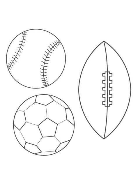 Ball Drawing For Kids, Ball Coloring Pages, Printable Sports, Ball Image, Monster Crafts, Ball Drawing, Preschool Resources, Toddler Arts And Crafts, Sport Craft