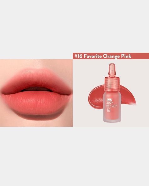 Light Orange Lipstick, Ink Airy Velvet, Cartoon Coral, Blurred Gradient, Peachy Lip, 3 Cartoon, Korean Lips, Colour Making, Peach Lips