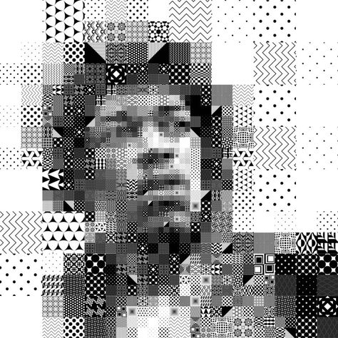 Jimi Hendrix Art, Mathematics Art, Experimental Art, Photo Mosaic, Generative Design, Pixel Design, Code Art, Identity Art, Glitch Art