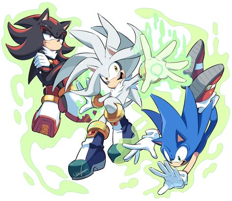 Silver Fanart, Sonic Shadow And Silver, Shadow And Silver, Sonic Shadow, Shadow Sonic, Sonic Heroes, Silver The Hedgehog, Sonic Funny, Sonic 3