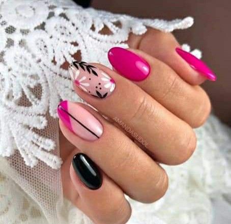 Vibrant Nail Colors, Classy Nail Art, Classy Nail, Fall Nail Art Designs, Nail Art For Beginners, Floral Nail, Vibrant Nails, Pink Nail Art, Floral Nail Art