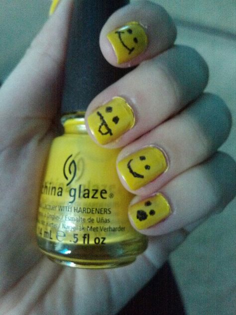 Smiley face nails! Smiley Face Nails, Face Nails, Holiday Nails, Smiley Face, Smiley, Usb Flash Drive, Nail Art, Nails, Art