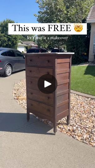 1.1M views · 36K reactions | A beautiful antique dresser for FREE?! I thought I was dreaming. There was never a moment where I thought about doing anything other than restoring this piece. I used my @surfprepsanding orbital & 3x4 sanders to get it down to raw wood then applied my favorite @varathane stain to bring the wood back to life. I top coated with @howard_products wax and added fabric to the drawers instead of wallpaper which was so much easier! I saw @abby_roadhome add fabric to her walls and knew I needed to try it on a piece of furniture. #antique #dresser #furnitureflip #curbsidefind #freefurniture #restoration | Breeya Shade | Breeya Shade · Original audio Diy Old Dresser Ideas Projects, Upcycle Dresser Diy, Old Dressers Repurposed, Remodeling Furniture, Repurpose Dresser, Varathane Stain, Top Of Dresser, Vintage Furniture Makeover, Dresser Ideas