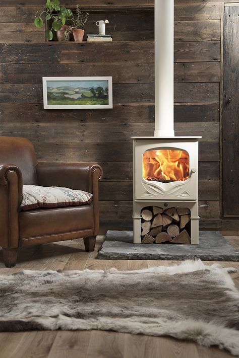 The Country Living Bembridge wood-burning stove by Charnwood is now available to… White Wood Stove, Franklin Wood Burning Stove, Wood Burner Fireplace Free Standing, Best Wood Burning Stove, Victorian Living Room Wood Burner, Contemporary Wood Burning Stoves Uk, Free Standing Corner Wood Stove Harth, Wood Stove Hearth, Wood Burning Stoves Living Room