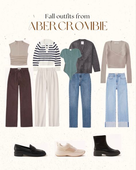 Abercrombie Fall Outfits, Abercombrie And Fitch Outfits, Abercrombie Outfits Women, Abercrombie Sloane Pant Outfit, Abercrombie Aesthetic, Midsize Fall Outfits 2023, Office Attire Winter, Abercrombie And Fitch Outfits, Fall Outfits Midsize