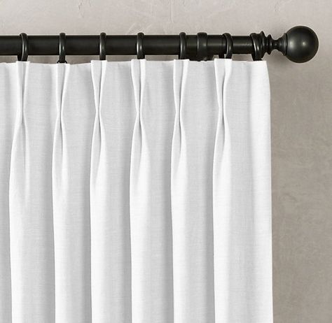 French Pleat Curtains, Pinch Pleat Drapes, Pinch Pleat Draperies, Pinch Pleat Drape, Fabric Window Treatments, White Drapery, French Pleat, Pleated Drapery, Linen Drapery