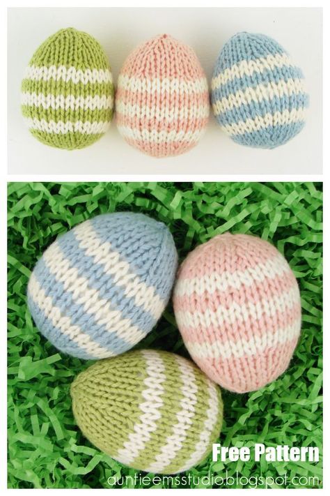 Easter Egg Free Knitting Pattern Knitted Easter Crafts, Bunny Knitting Pattern, Knitted Toys Free Patterns, Easter Egg Pattern, Circular Knitting Machine, Baby Boy Knitting Patterns, Animal Knitting Patterns, Stash Buster, Knitting Machine Patterns