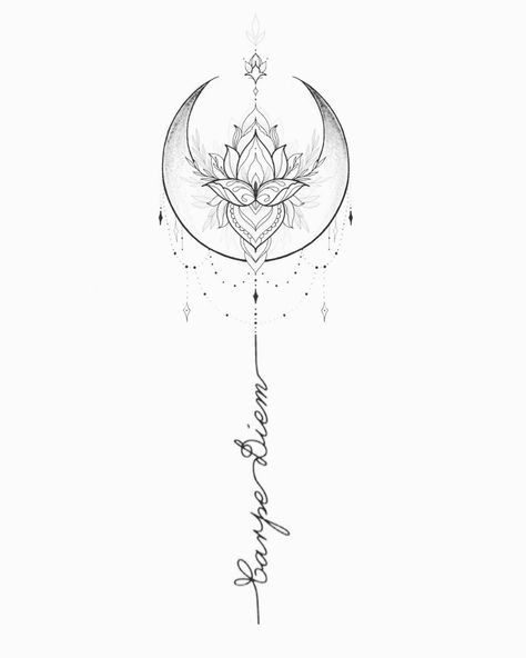 Lotus Tattoo Design, Boho Tattoos, Unalome Tattoo, Mini Tattoo, Moon Tattoo Designs, Inspiration Tattoos, Cat Tattoos, Spine Tattoos For Women, Tiny Tattoo