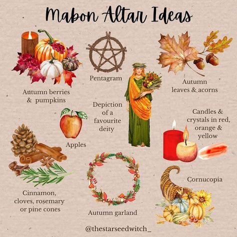 A L I C E ✨🌿 on Instagram: "Will you be creating an altar for Mabon (the Autumn Equinox)? I think I will be… Here are a few ideas! 🍂✨🍁 #mabon #mabonaltar #autumnequinox #balance #altarspace #witchyrituals #sabbats #mabonblessings" Mabon Altar, Wicca Holidays, I Will Be Here, Herb Candles, Altar Ideas, Sea Drawing, Forest Witch, Autumnal Equinox, Yellow Apple