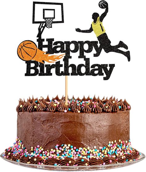 Basketball Happy Birthday, Glitter Basketball, Basketball Birthday Cake, Basketball Theme Party, Happy Birthday Theme, Theme Birthday Cake, Baby Shower Party Themes, Basketball Cake, Boys Birthday Party