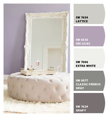 Paint colors from Chip It! by Sherwin-Williams Sherwin Williams Obi Lilac, Sherman Williams, Suite Ideas, Room Color, French Grey, Paint Chips, Colour Combinations, Sherwin Williams, Room Colors