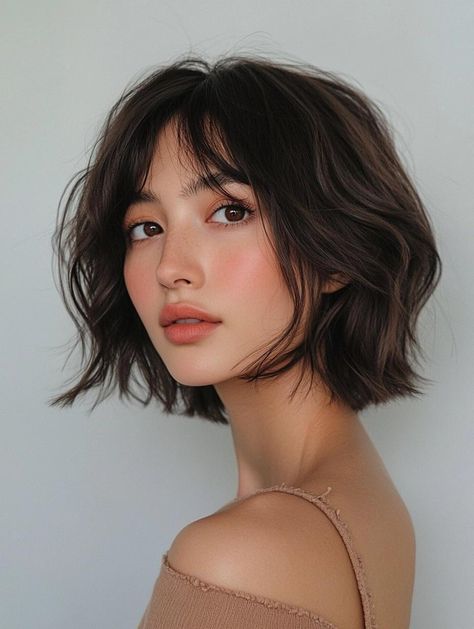 Chic Shaggy Bob Haircut Ideas for Effortless Style Shaggy Bob Curtain Bangs, Soft Shaggy Bob, Shaggy Bob No Bangs, Shag Bob Haircut, Shag Bob, Shaggy Bob Haircut, Bob Haircut Ideas, French Bob, Shaggy Bob