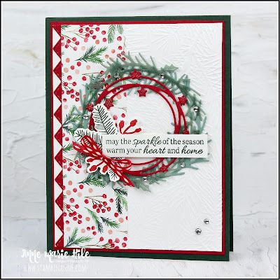 Seasonal Swirls Christmas Cards, Su Sparkle Of The Season Cards, Su Cottage Wreaths, Sparkle Of The Season Stampin Up Cards, Stampin Up Sparkle Of The Season, Sparkle Of The Season, Wreath Cards, Cottage Wreath, Papercraft Ideas