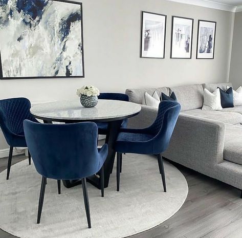 Blue And Cream Living Room, Grey White Living Room, Blue Grey Living Room, Blue Couch Living Room, Navy Living Rooms, Navy Blue Living Room, Blue Living Room Decor, Living Room Decor Gray, Apartment Living Room Design