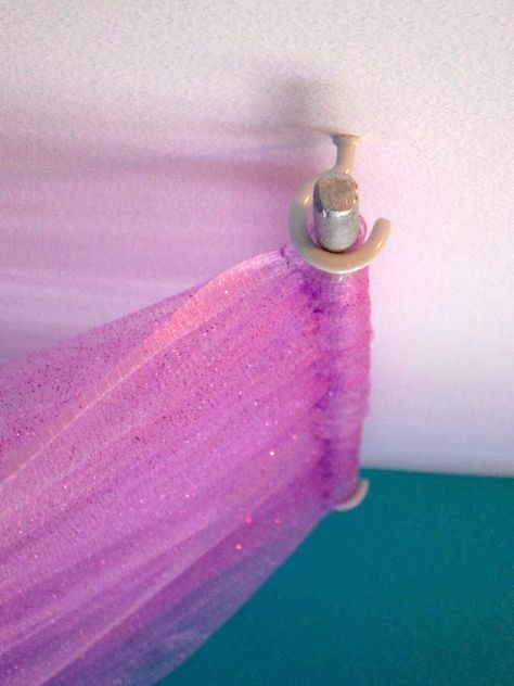 Little Mermaid Room, Tulle Canopy, Mermaid Room Decor, Girls Canopy, Girls Bed Canopy, Girls Room Diy, Small Playroom, Canopy Bed Diy, Diy Tulle