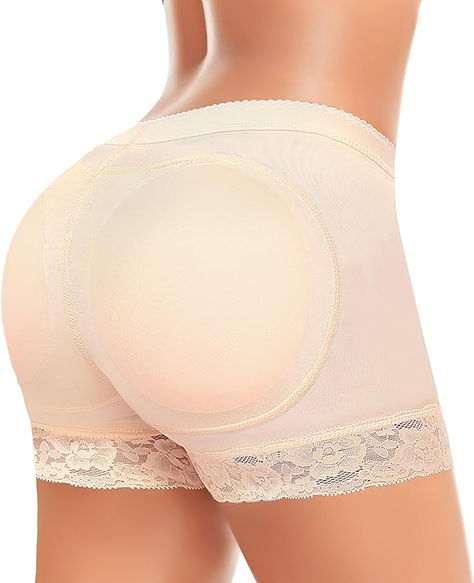 Werena Butt Lifter Padded Underwear for Women Seamless Booty Pads Panties Butt Enhancer Lace Boyshorts Shapewear Padded Panty, Boy Shorts, Shapewear, For Free, For Women, Lace