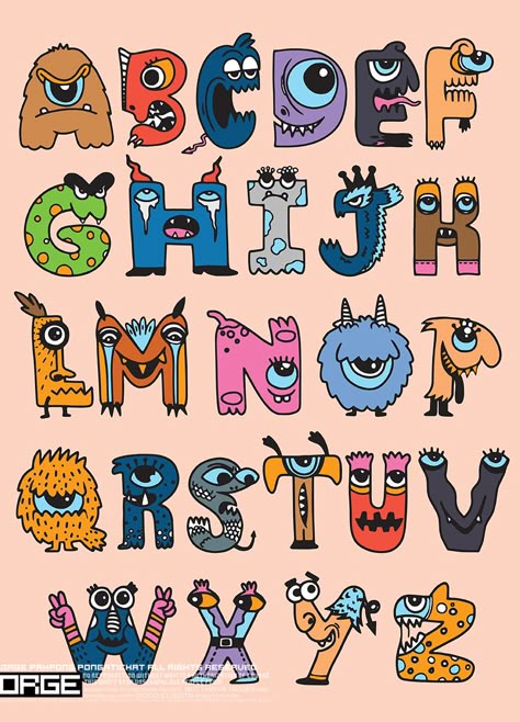 Halloween alphabet with funny monster characters,Monster Cartoon font Cartoon Fonts Alphabet, Letters With Design, Letters Alphabet Fonts, Funny Fonts, Character Alphabet, Fonts Bubble, Alphabet Characters, Monster Alphabet, Halloween Alphabet