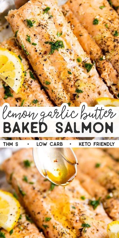 Garlic Butter Salmon Baked, Lemon Garlic Butter Salmon, Foil Salmon, Salmon Recipe Pan, Salmon Baked, Salmon Recipes Pan Seared, Salmon Recipes Baked Healthy, Gluten Free Products, Garlic Butter Salmon