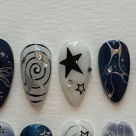 Celestial Nail Art Starry Nights, Night Sky Nails, Starry Night Nails, Starry Nails, Night Nails, Sky Nails, Golden Goddess, Coffin Shape Nails, January 19