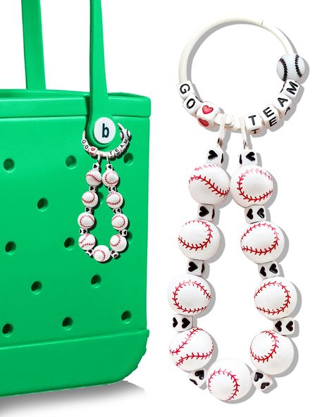 PRICES MAY VARY. 📣 Adorable Baseball Bogg Bag Charm: Level up your style game and show off your love for baseball with our insanely cute Baseball Bogg Bag Charm! These nine wooden beads combine with black heart beads are strung together firmly, featuring charming baseball patterns, , making your bag’s handle a true eye-catcher. ⚾ Showcase Your Passion: Let your love for the game shine bright wherever you go! Whether you’re a player, a die-hard fan, or just appreciate the sport, our Bogg Bag Cha Baseball Bogg Bag Charms, Baseball Attire, Diy Bag Tags, Bogg Bag Charms, Bogg Bag Accessories, Tote Bag Accessories, Bead Pens, Baseball Accessories, Volleyball Skills