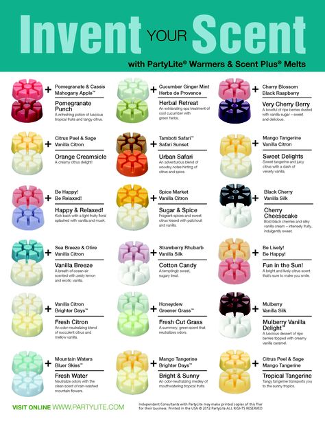 Candle Fragrance Recipes Wax Melts, Candle Fragrance Recipes, Candle Scent Combinations, Soy Wax Melts Diy, Scent Recipes, Party Lite Candles, Perfume Business, Partylite Candles, Wax Melts Recipes