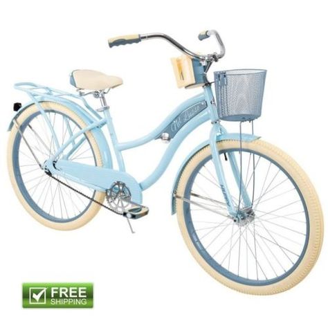 buy Huffy Cruiser Bike Womens 26" Light Blue Beach... Bicycle Rear Rack, Giant Bicycle, Bike With Basket, Beach Cruiser Bike, Single Speed Bike, Steel Bike, Comfort Bike, Bmx Bicycle, Cruiser Bicycle